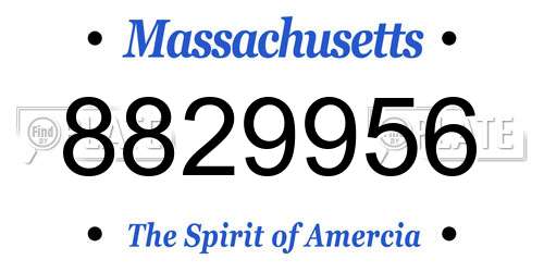 8829956 Massachusetts License Plate
