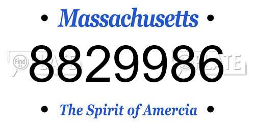 8829986 Massachusetts License Plate