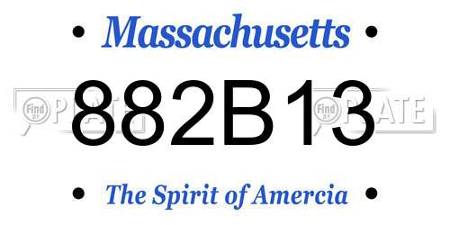 882B13 Massachusetts License Plate