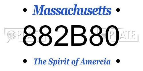882B80 Massachusetts License Plate