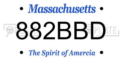 882BBD Massachusetts License Plate
