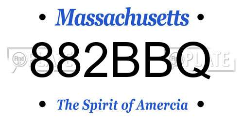 882BBQ Massachusetts License Plate