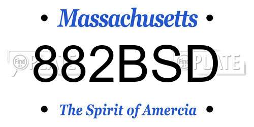882BSD Massachusetts License Plate