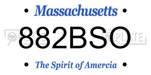882BSO Massachusetts License Plate