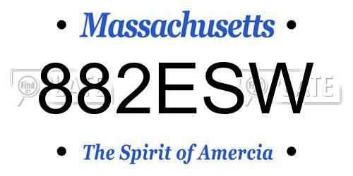882ESW Massachusetts License Plate