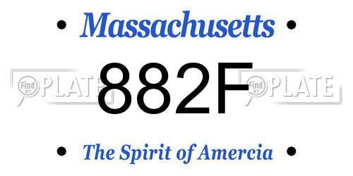 882F Massachusetts License Plate