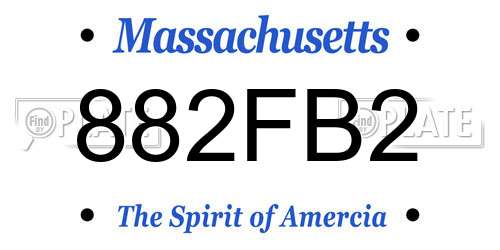 882FB2 Massachusetts License Plate