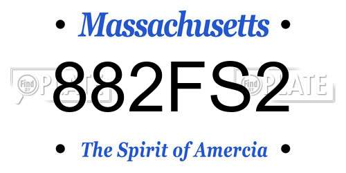 882FS2 Massachusetts License Plate