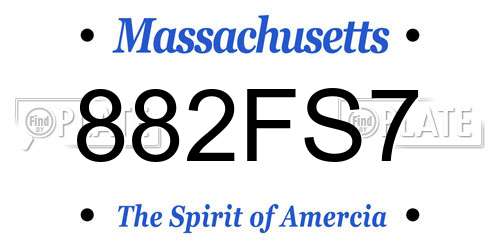 882FS7 Massachusetts License Plate