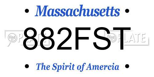 882FST Massachusetts License Plate