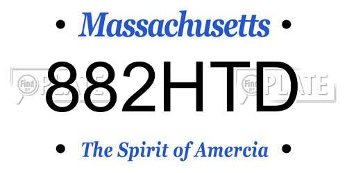882HTD Massachusetts License Plate