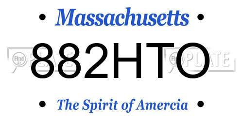 882HTO Massachusetts License Plate