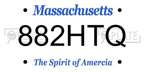 882HTQ Massachusetts License Plate