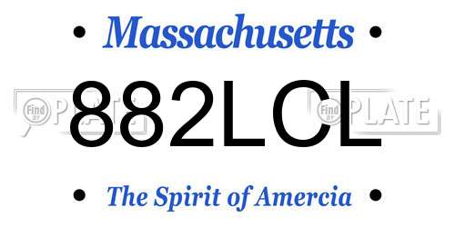 882LCL Massachusetts License Plate