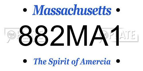 882MA1 Massachusetts License Plate