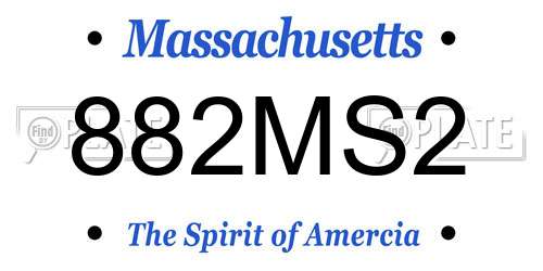 882MS2 Massachusetts License Plate