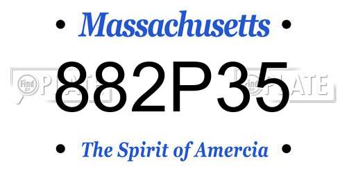 882P35 Massachusetts License Plate