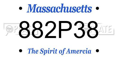 882P38 Massachusetts License Plate