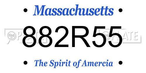 882R55 Massachusetts License Plate