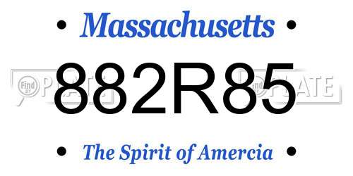 882R85 Massachusetts License Plate