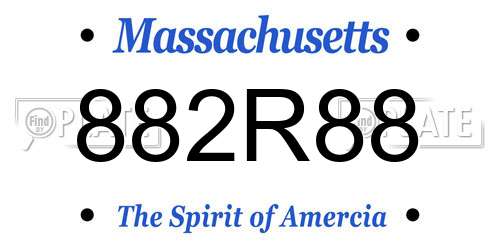 882R88 Massachusetts License Plate