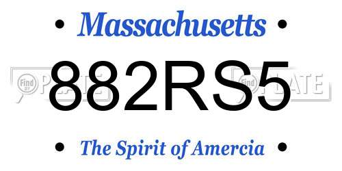882RS5 Massachusetts License Plate
