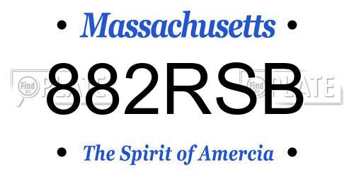 882RSB Massachusetts License Plate