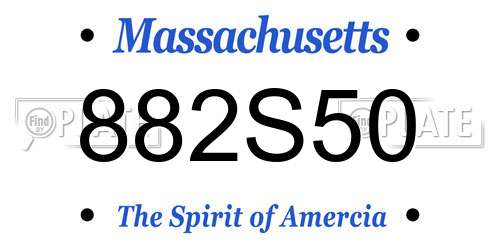 882S50 Massachusetts License Plate