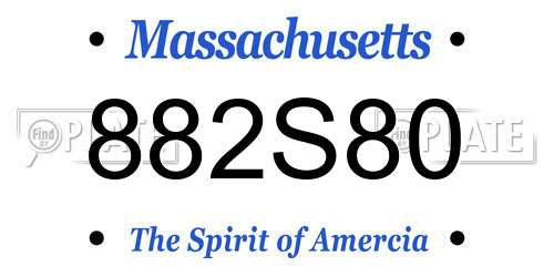 882S80 Massachusetts License Plate