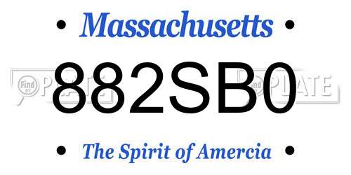 882SB0 Massachusetts License Plate