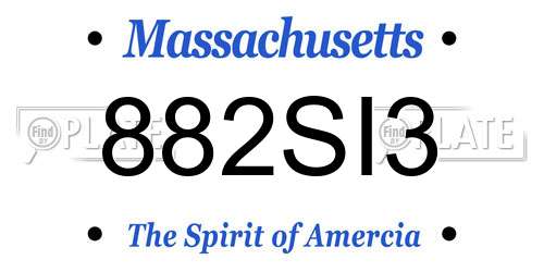 882SI3 Massachusetts License Plate