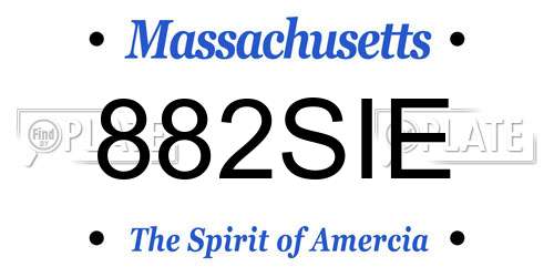 882SIE Massachusetts License Plate