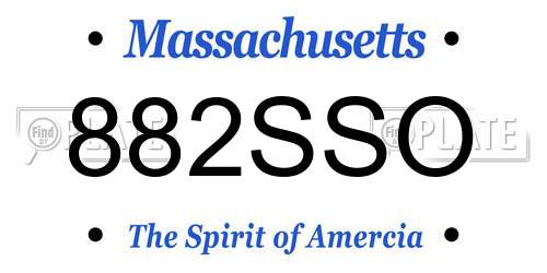 882SSO Massachusetts License Plate