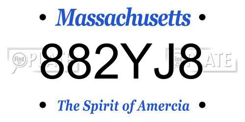 882YJ8 Massachusetts License Plate