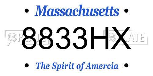 8833HX Massachusetts License Plate