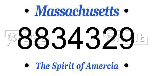 8834329 Massachusetts License Plate