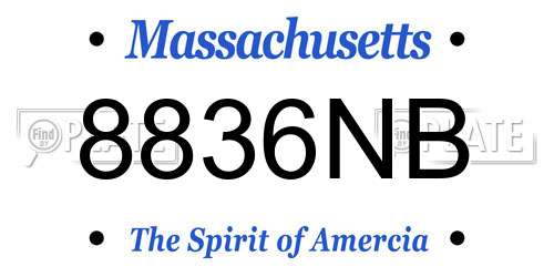 8836NB Massachusetts License Plate