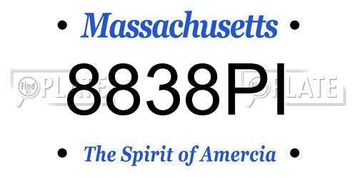 8838PI Massachusetts License Plate