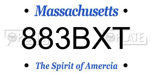 883BXT Massachusetts License Plate