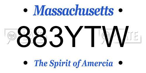 883YTW Massachusetts License Plate