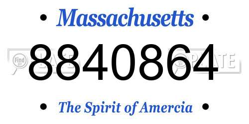 8840864 Massachusetts License Plate