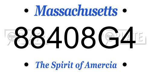 88408G4 Massachusetts License Plate