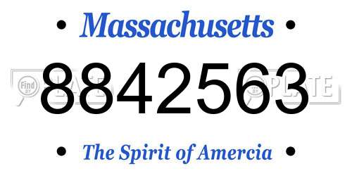 8842563 Massachusetts License Plate
