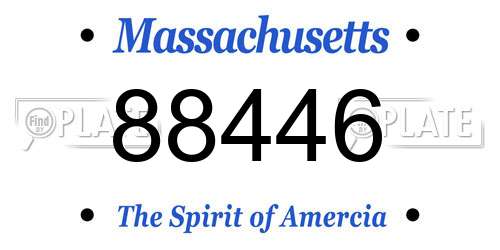 88446 Massachusetts License Plate