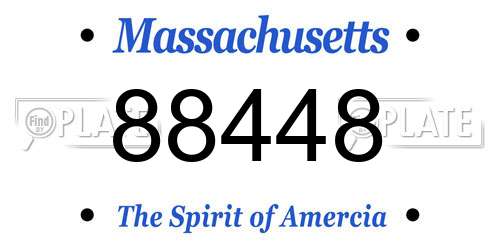 88448 Massachusetts License Plate