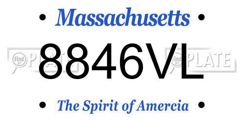 8846VL Massachusetts License Plate