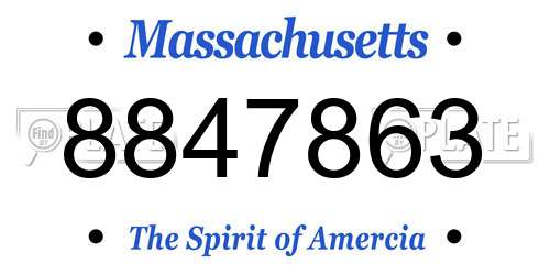 8847863 Massachusetts License Plate