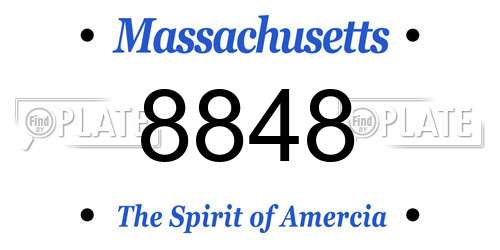 8848 Massachusetts License Plate