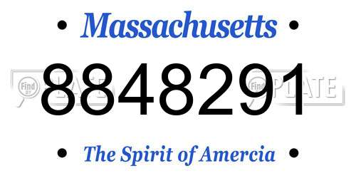 8848291 Massachusetts License Plate