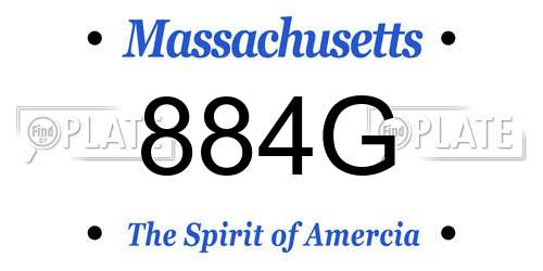 884G Massachusetts License Plate